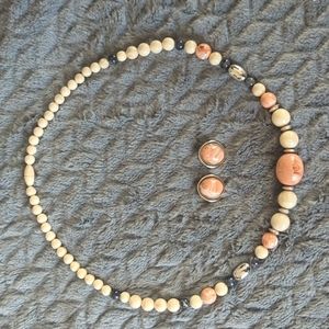 Retro Avon bead necklace with matching earrings